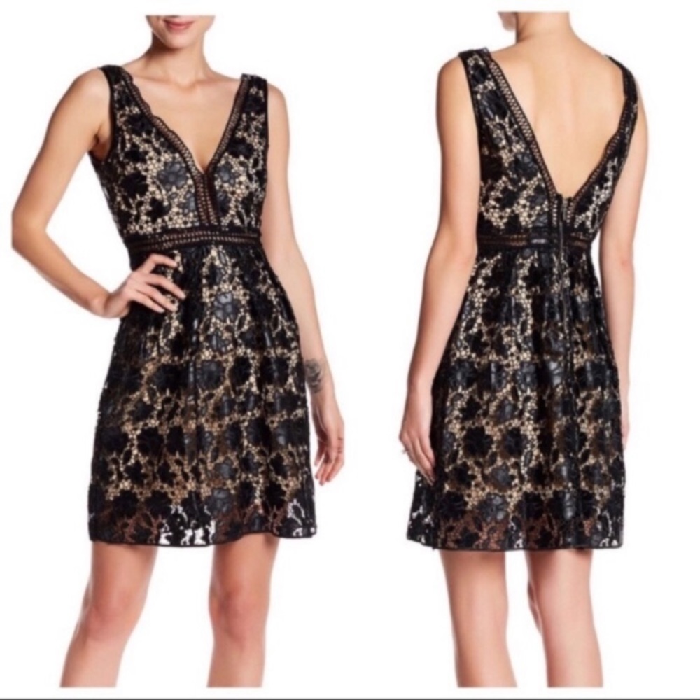 Romeo & Juliet Couture Faux Leather Crochet Dress - Picture 2 of 8